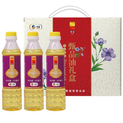 中粮悦润甄品油礼盒「1.2L」中粮集团亚麻籽油