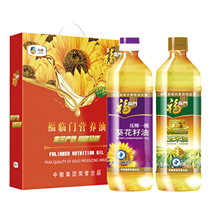 中粮福临门营养油礼盒「900ml*2」葵花籽油+玉米油组合