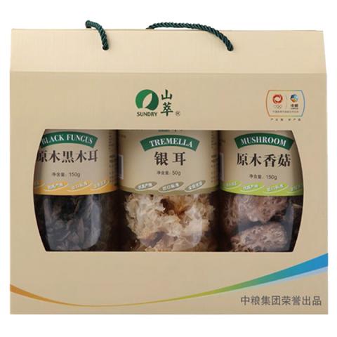 中粮山萃食用菌山珍礼盒「3桶装」-野生菌