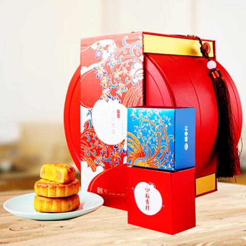 中秋节稻香村月饼-大红灯笼月饼礼盒